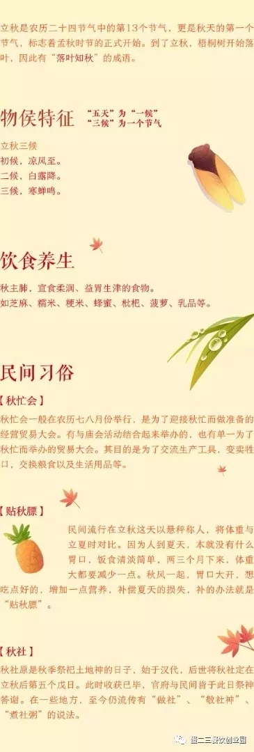 立秋之日,餐饮人必知!